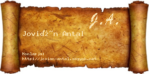 Jovián Antal névjegykártya
